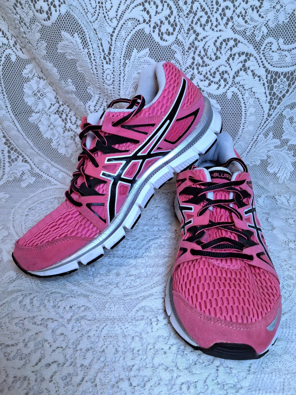 ASICS Womens Gel-Blur33 Bright Pink/zblack Lace-Up Running Sneakers Size 8